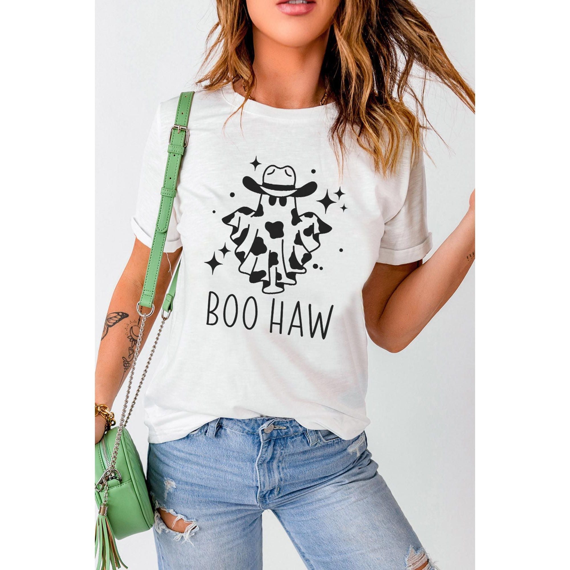 Azura Exchange BOO HAW Graphic Crew Neck Tee - 2XL