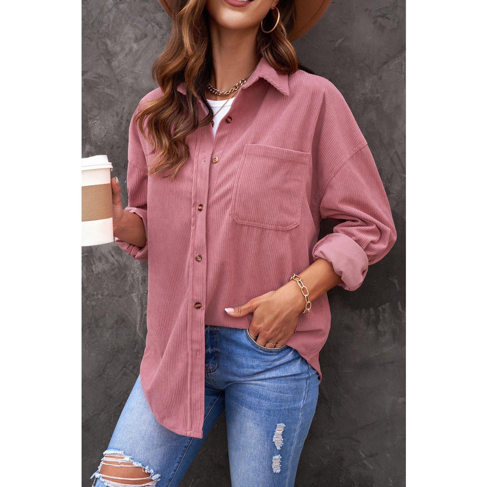 Azura Exchange Button Pocket Corduroy Shirt - 2XL