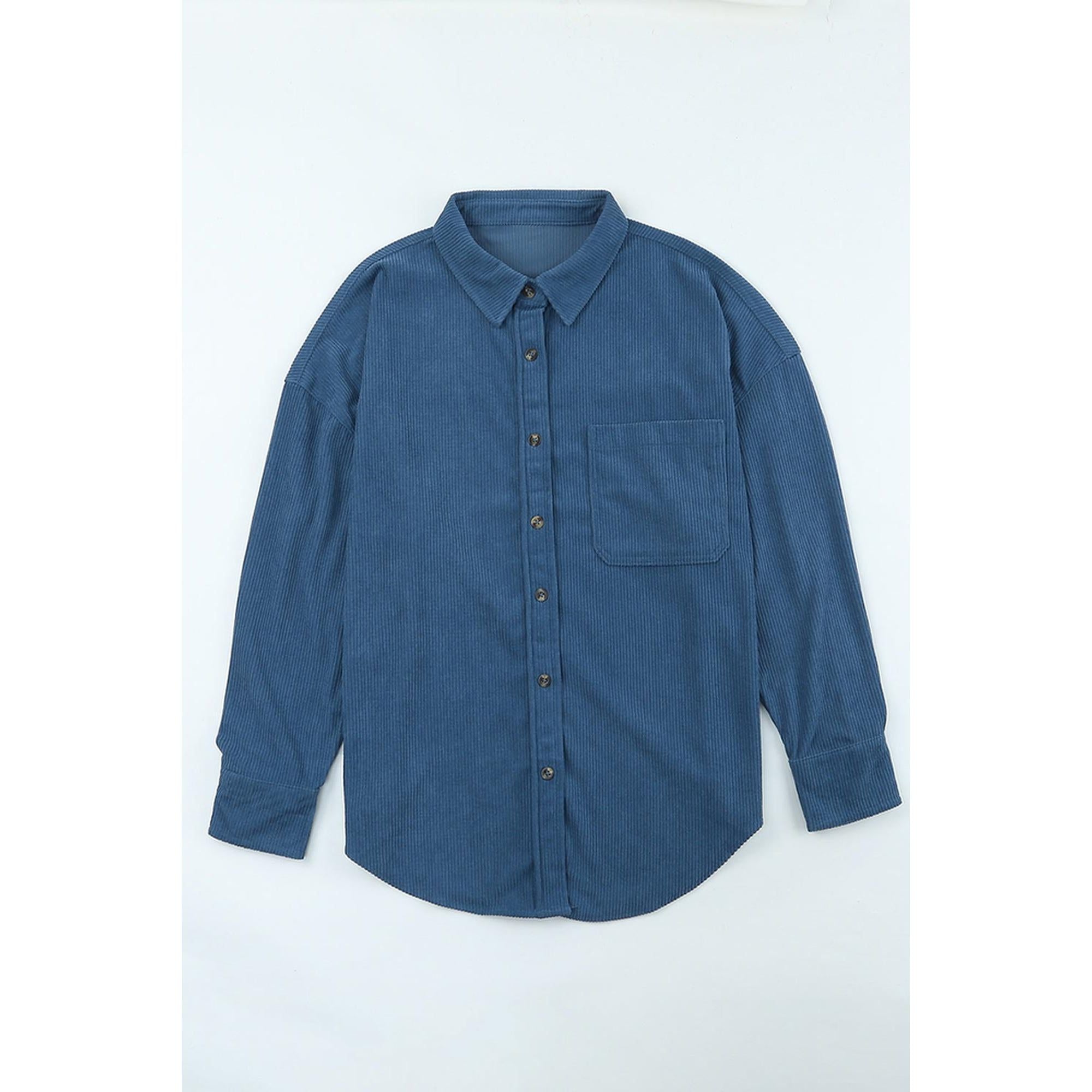 Azura Exchange Button Pocket Corduroy Shirt - L