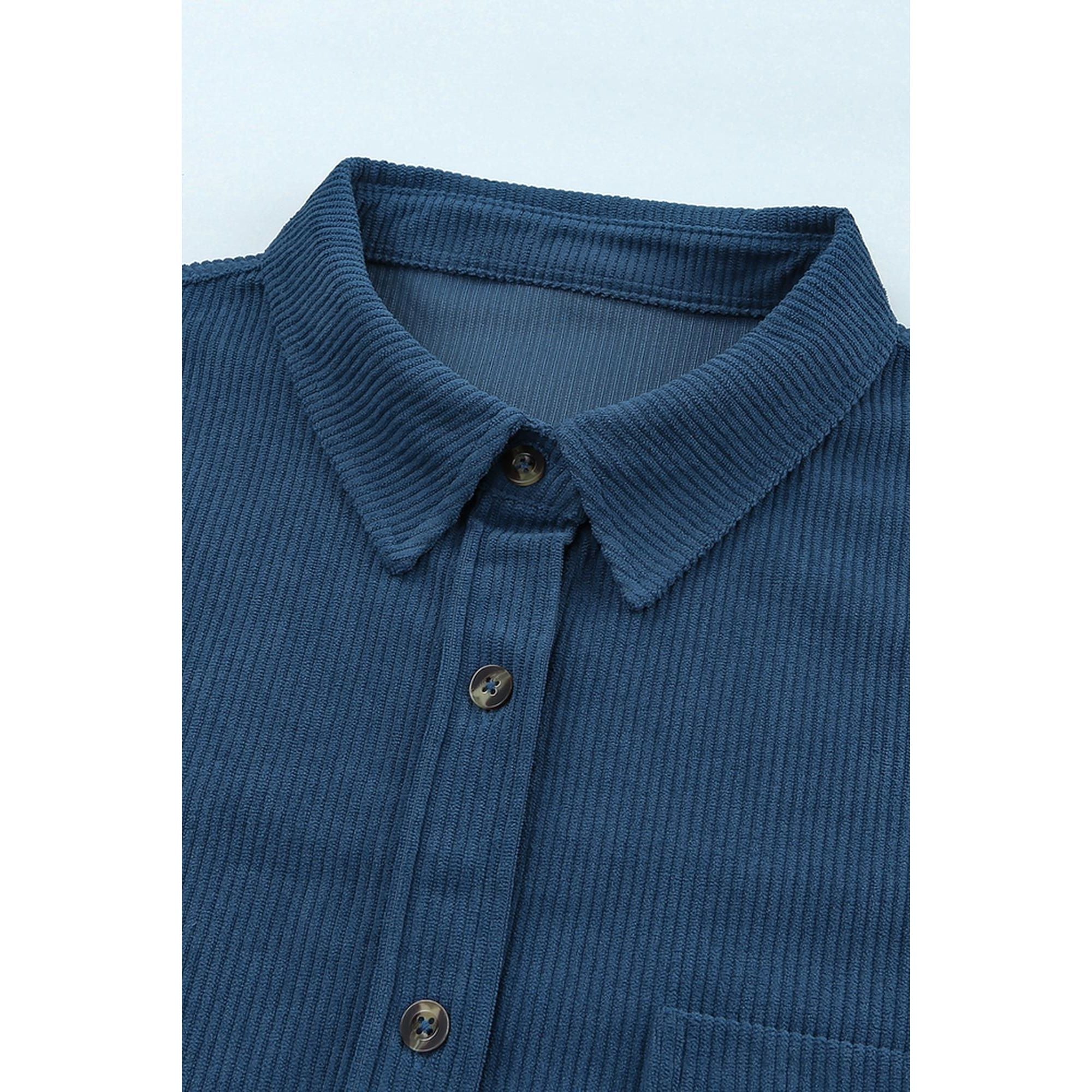 Azura Exchange Button Pocket Corduroy Shirt - L