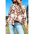 Azura Exchange Button Flap Pocket Shirt with Western Aztec Pattern - L