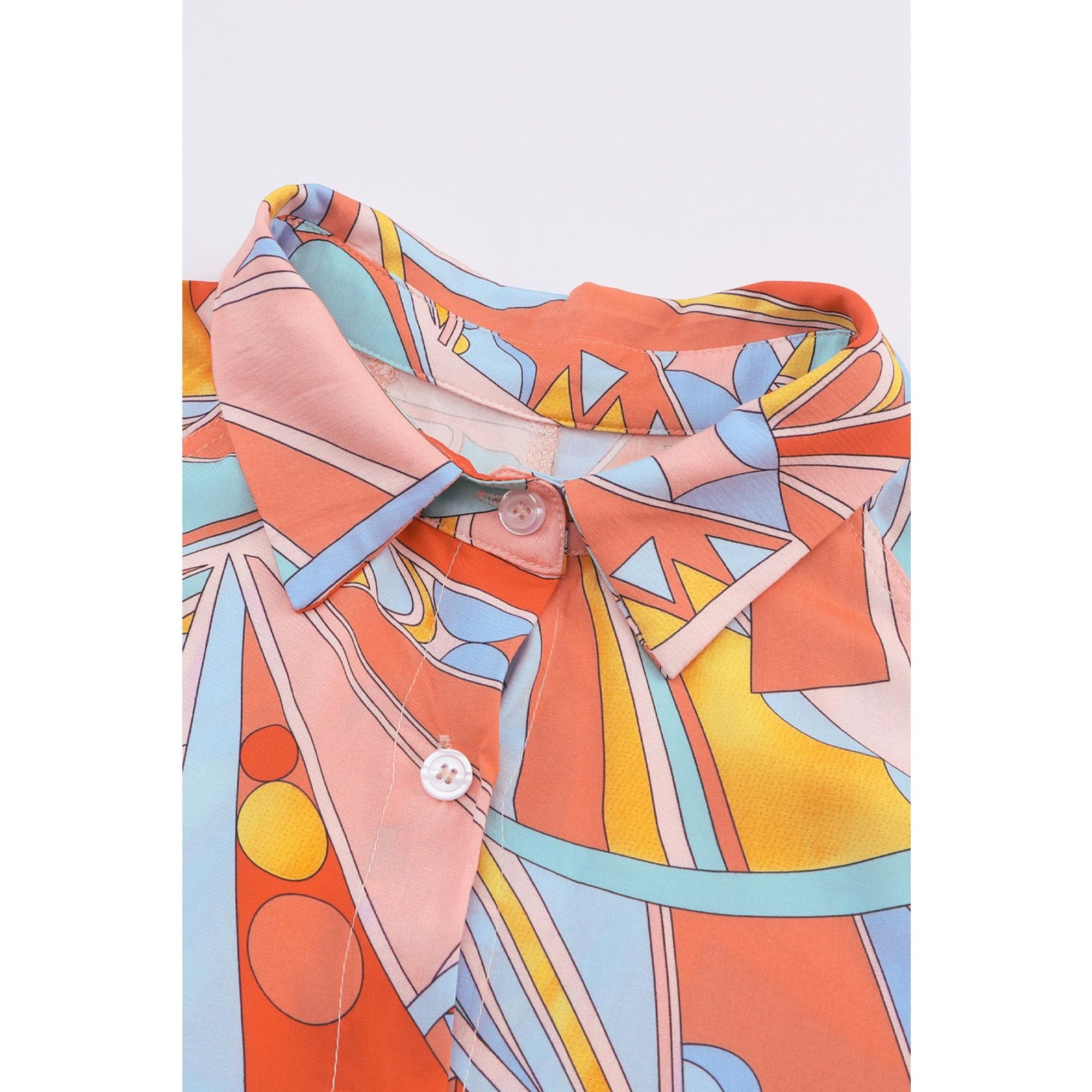 Azura Exchange Abstract Geometric Print Oversized Shirt - M