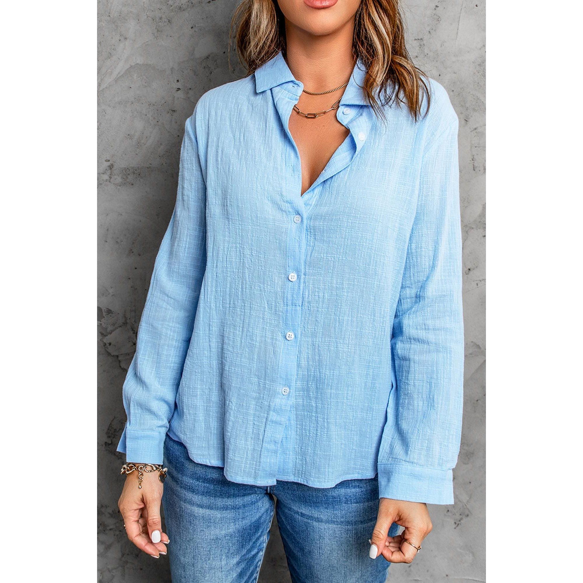 Azura Exchange Basic Textured Solid Color Shirt - 2XL