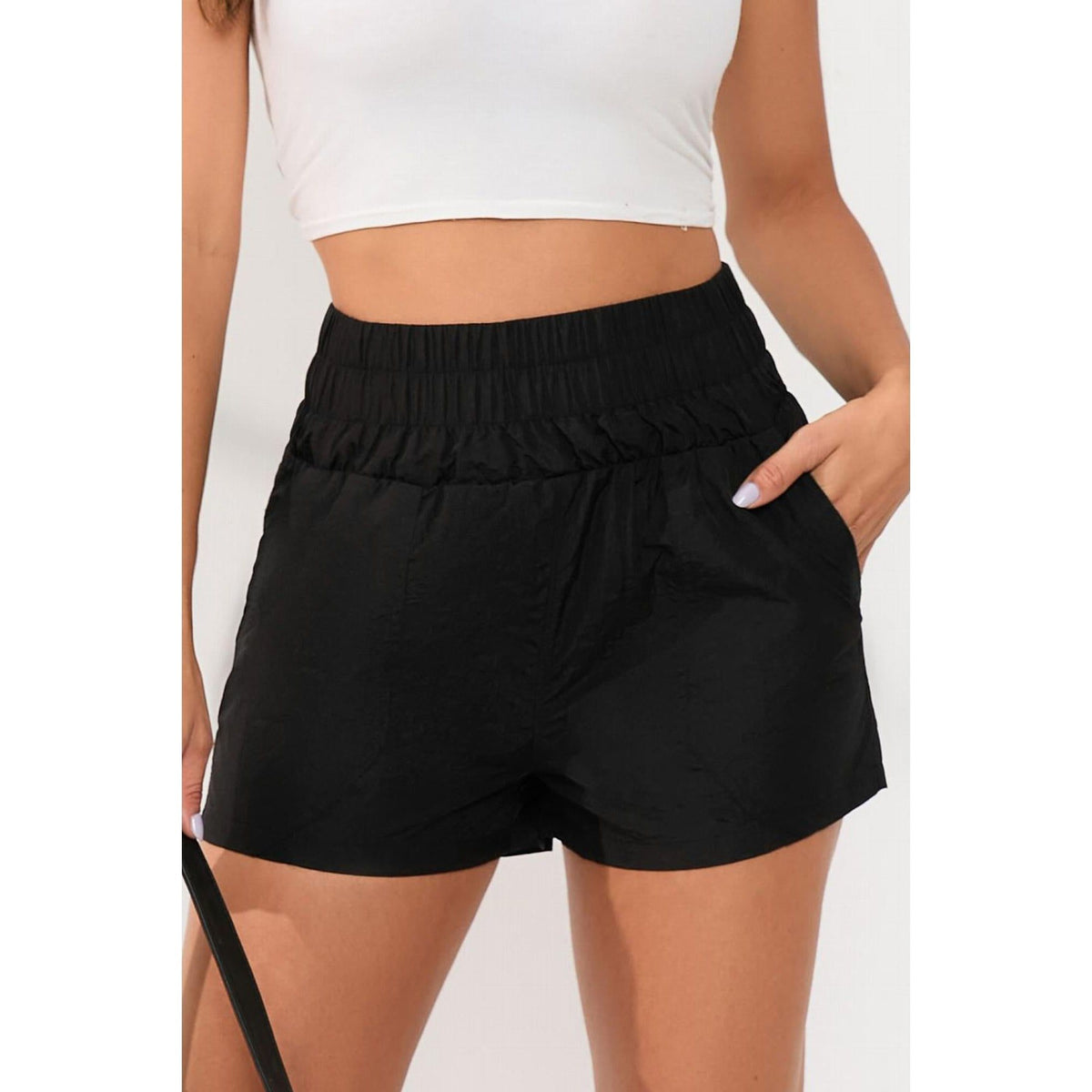 Azura Exchange Elastic High Waist Side Pockets Shorts - XL
