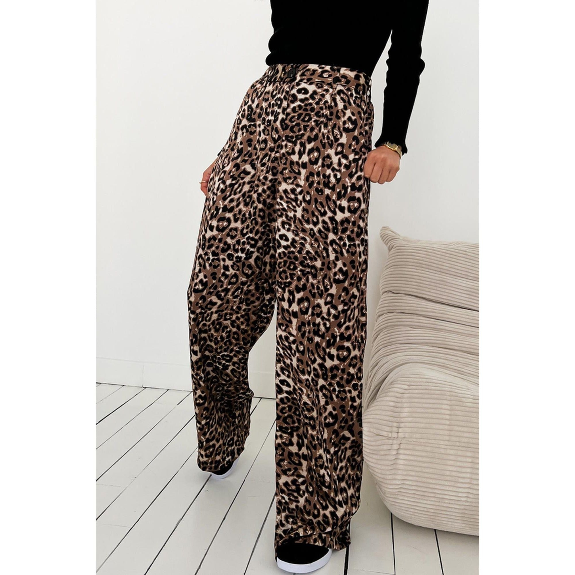 Azura Exchange Black High Waist Wide Leg Pants - 10 US