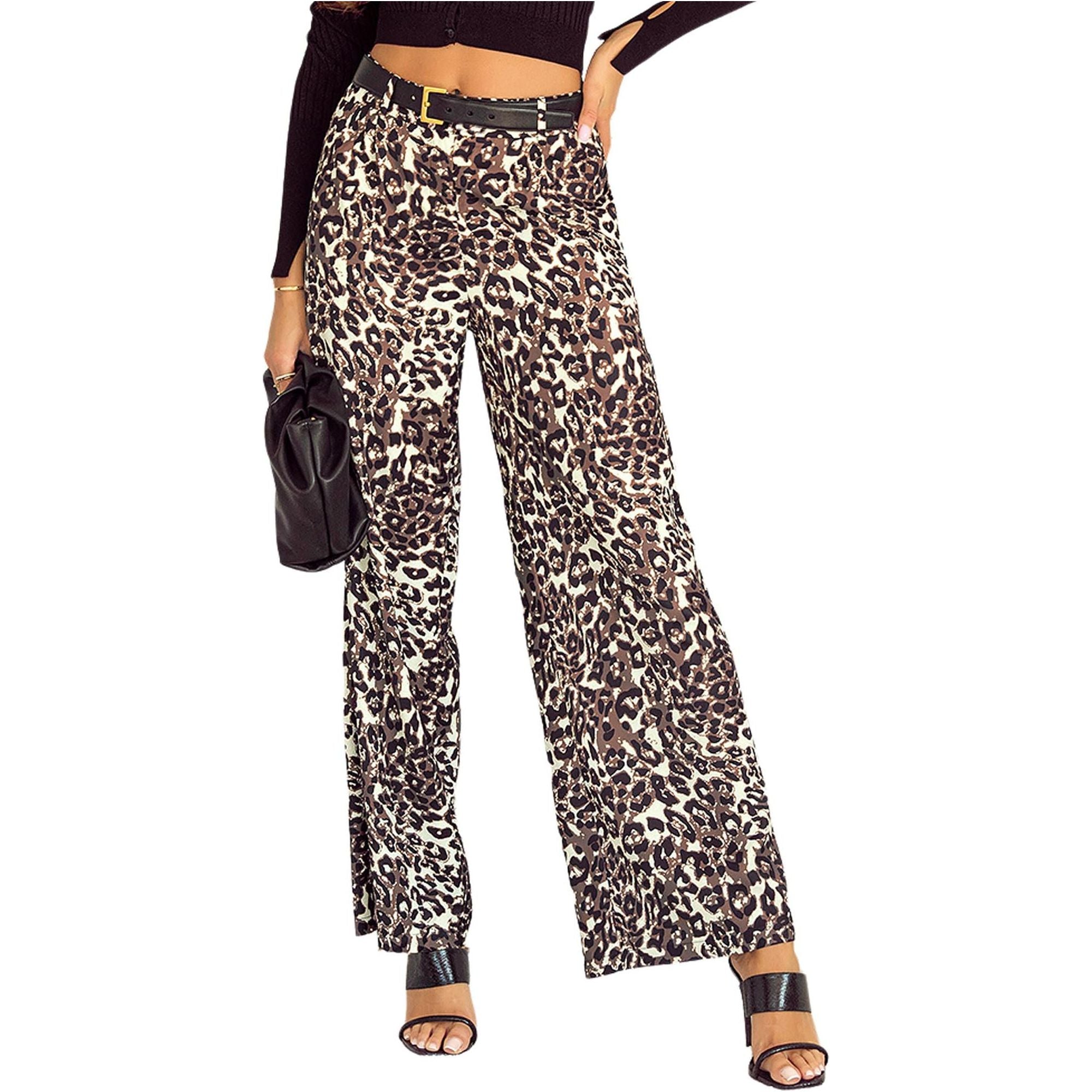 Azura Exchange Black High Waist Wide Leg Pants - 10 US