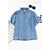 Azura Exchange Bubble Sleeve Denim Shirt - M