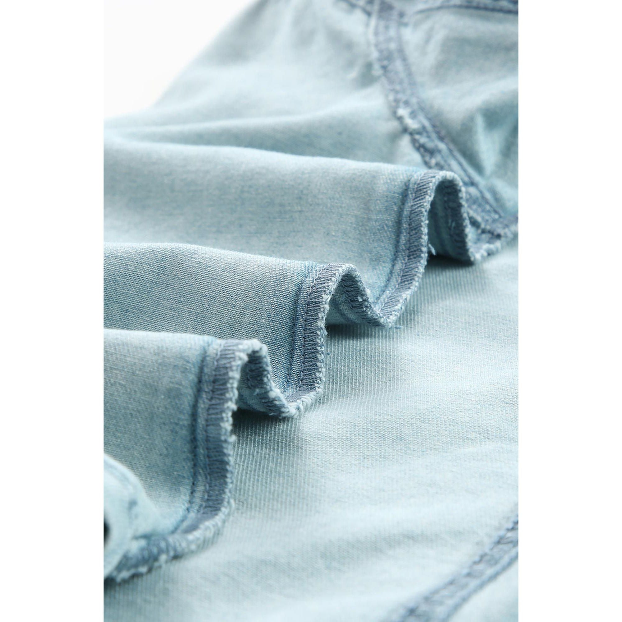 Azura Exchange Bubble Sleeve Denim Shirt - M