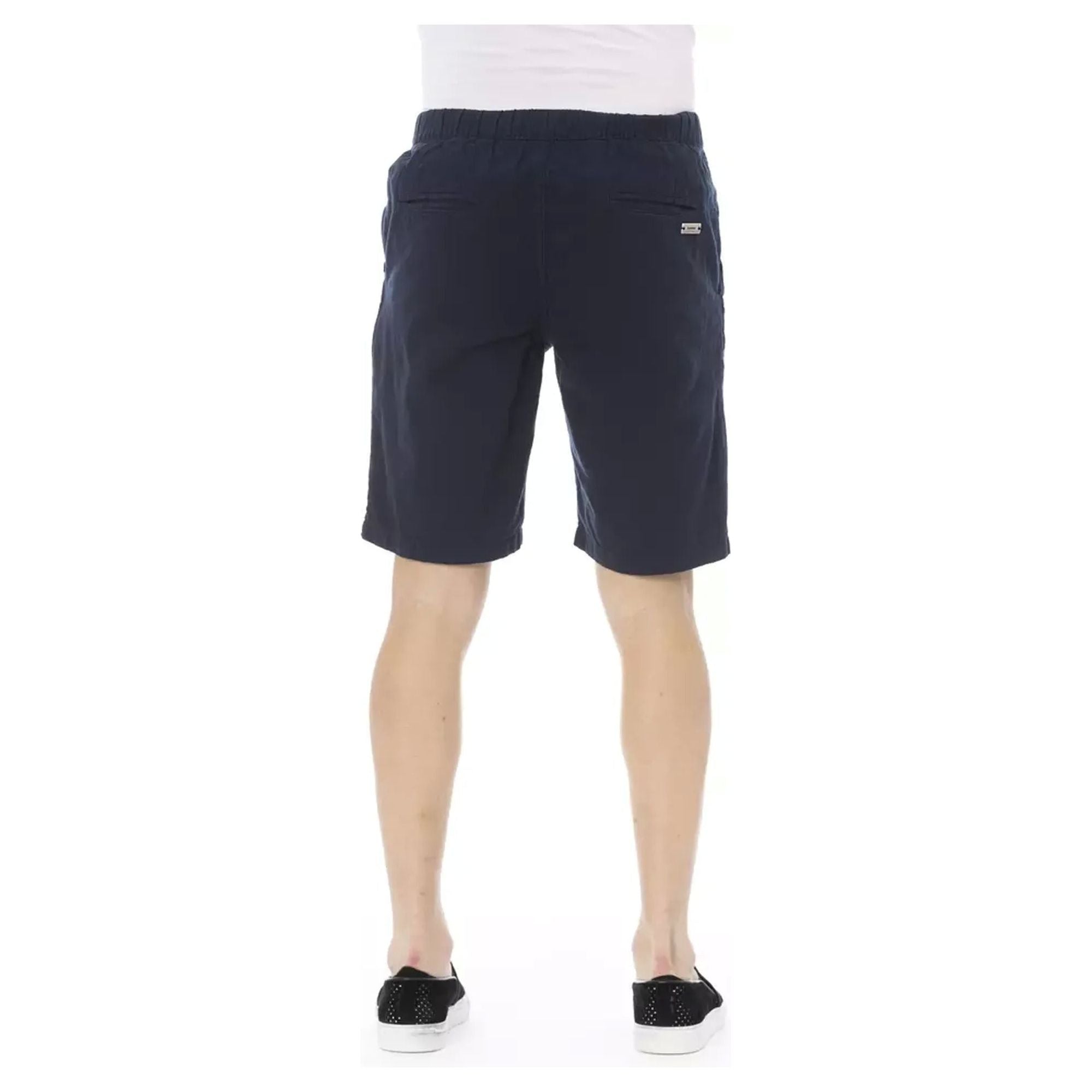 Solid Color Drawstring Bermuda Shorts with Pockets XL Men