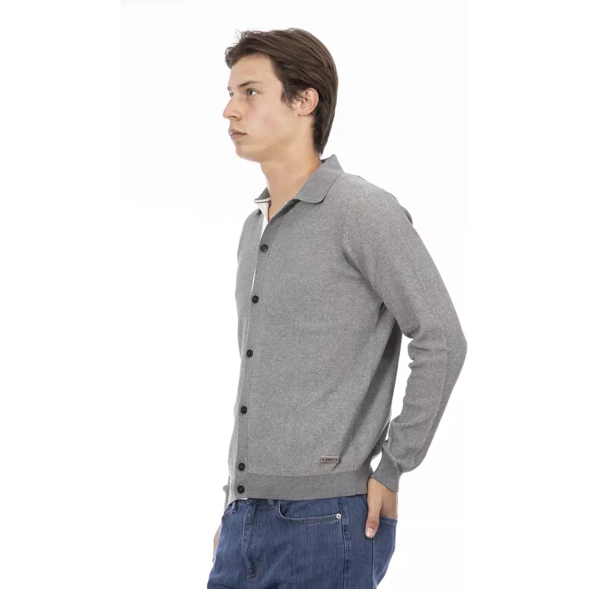 Classic Button Closure Cotton Shirt with Logoed Insert XL Men