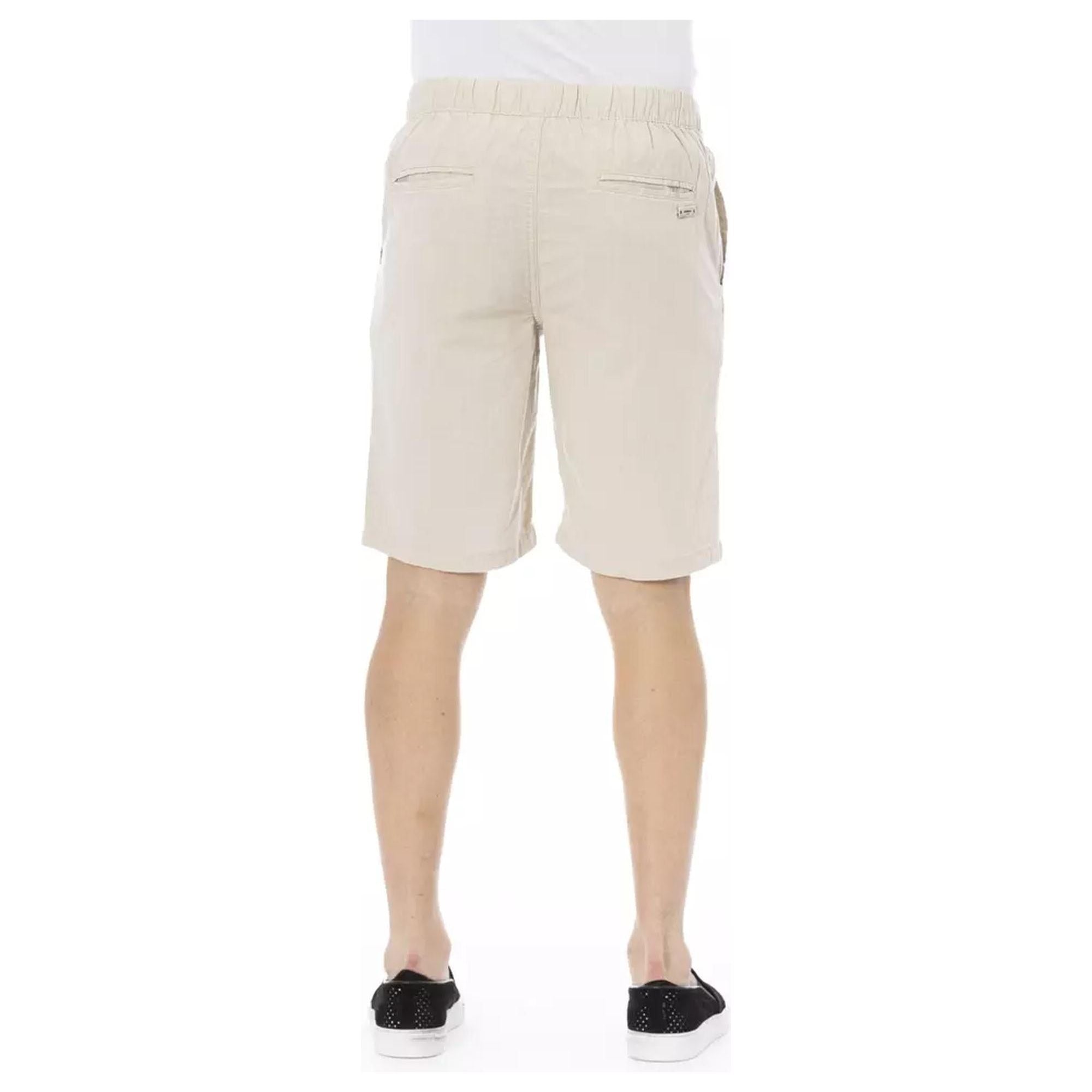 Solid Color Drawstring Bermuda Shorts W50 US Men