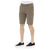 Solid Color Bermuda Shorts with Front Zipper and Button Closure