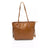 Zip Closure Bag with Internal Compartments and Golden Details One Size Women