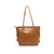 Zip Closure Bag with Internal Compartments and Golden Details One Size Women