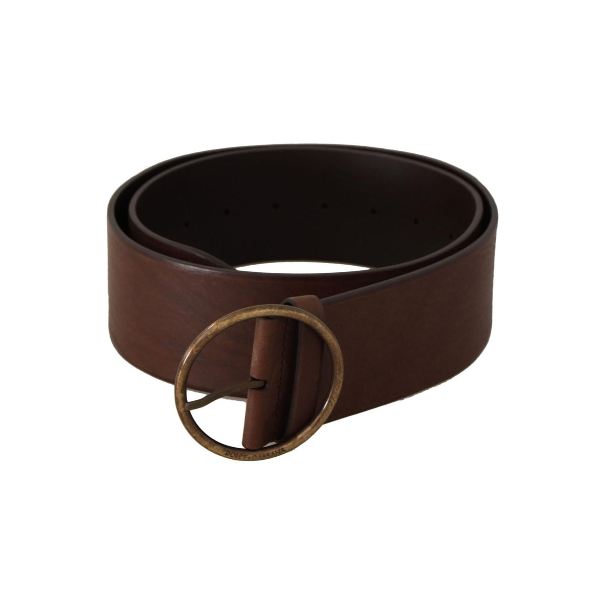 Authentic Dolce &amp; Gabbana Logo Engraved Leather Belt