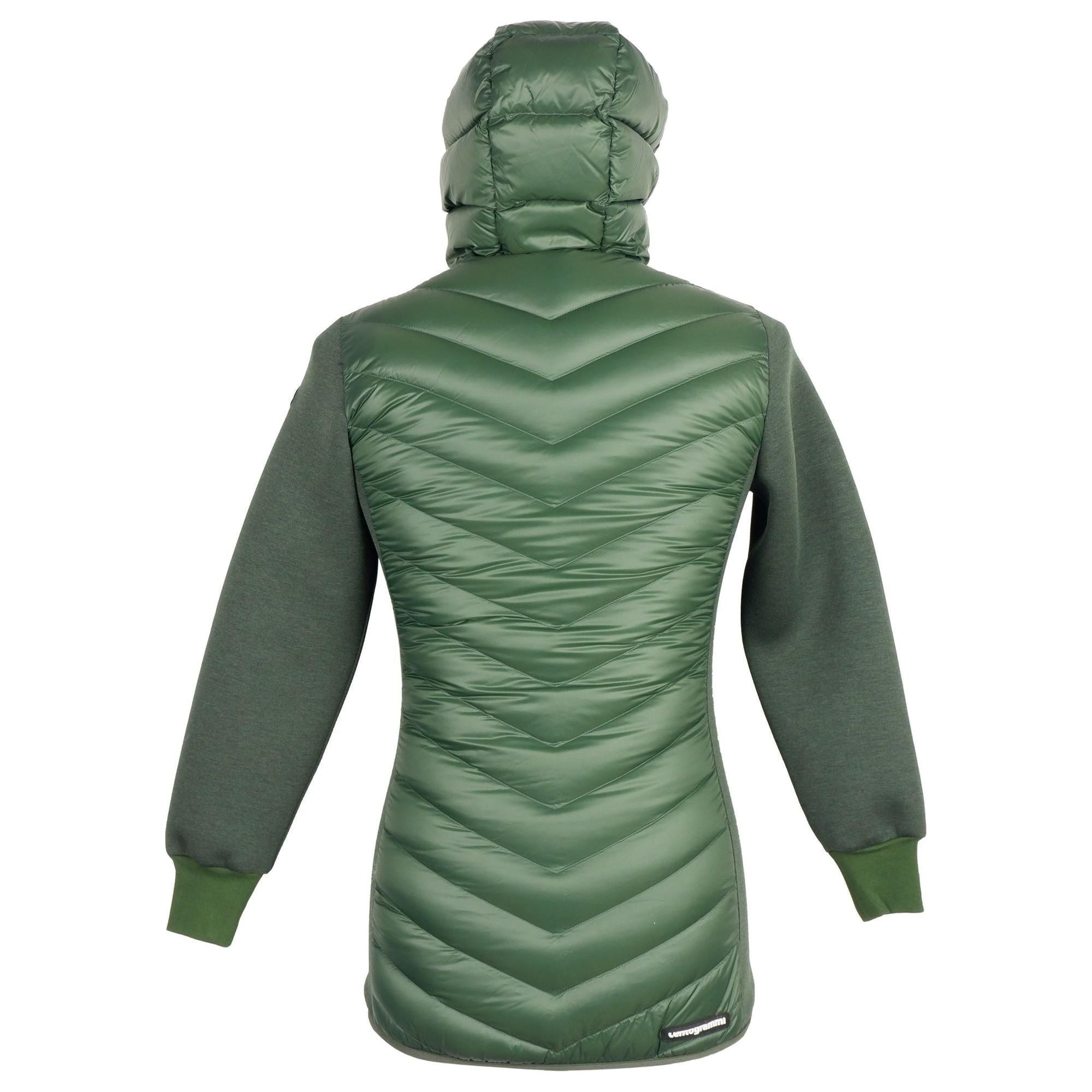 Womens Long Down Jacket with Hood Dark Green M Women