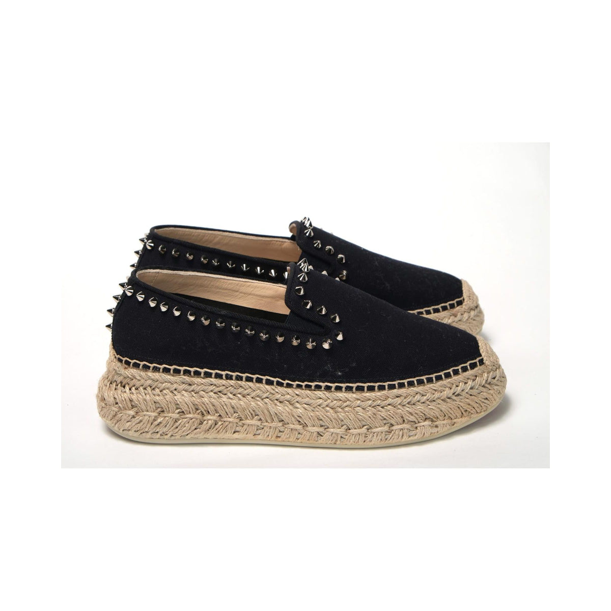 Studded Fabric Platform Espadrille by Christian Louboutin 36 EU Women