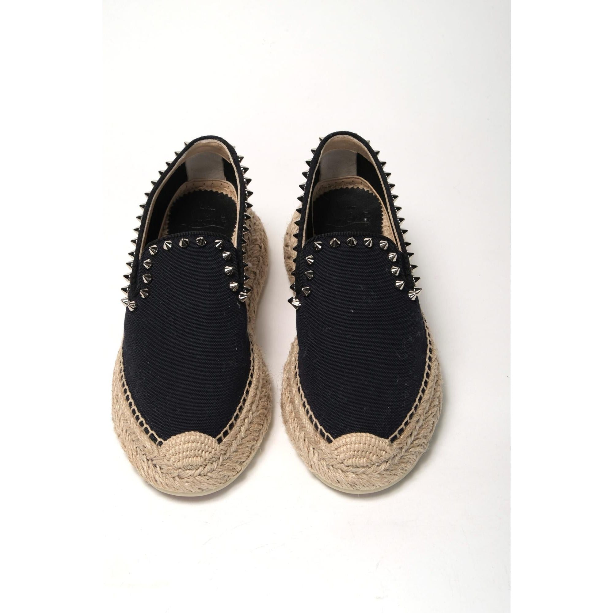 Studded Fabric Platform Espadrille by Christian Louboutin 36 EU Women