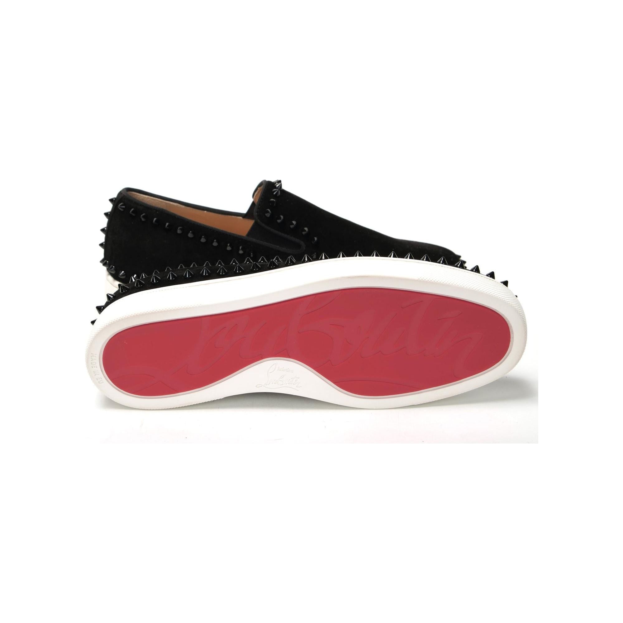 Studded Slip-On Flat Veau Velours Shoes 40 EU Men