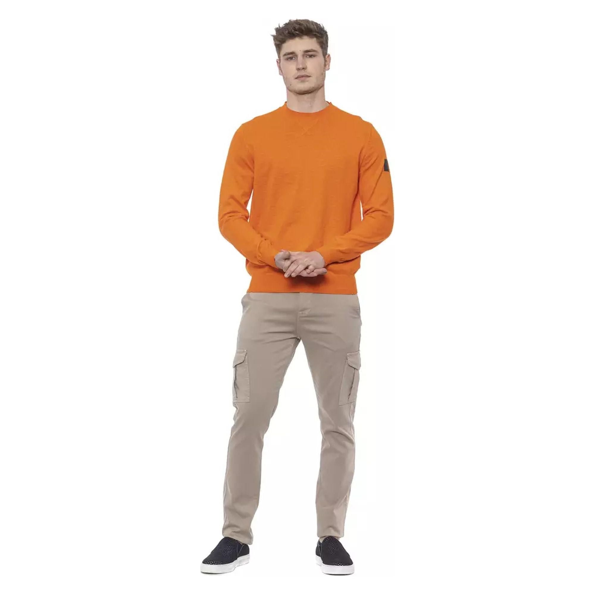 Solid Color Crewneck Man Sweater L Men