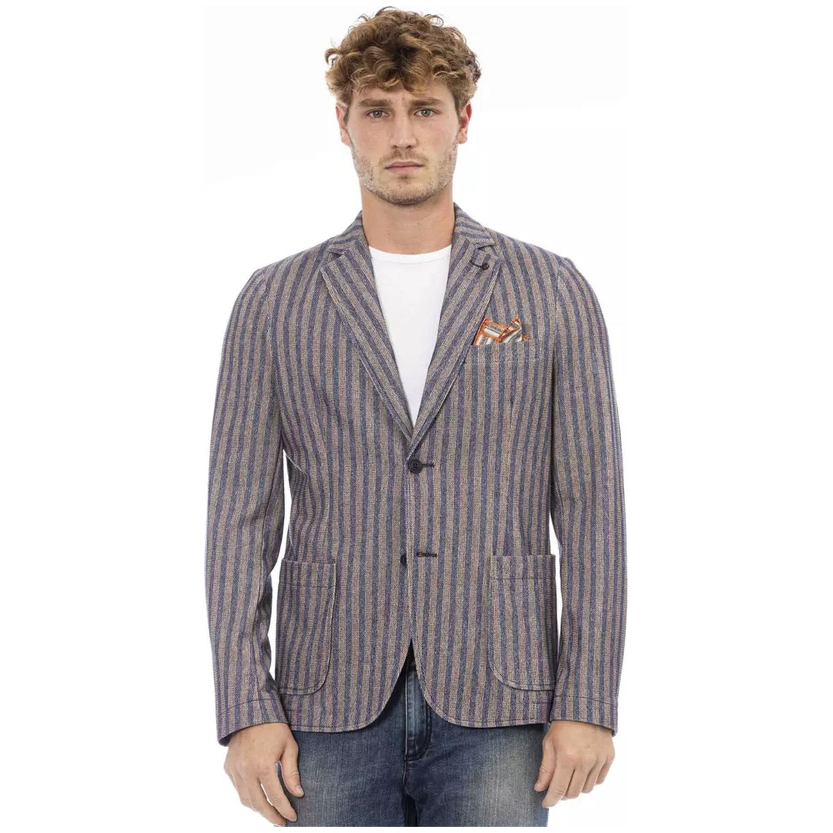 Classic Button Closure Jacket with Front Pockets 48 IT Men