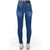 Worn Wash Denim Jeans with Multi-Pockets and Front Closure W27 US Women