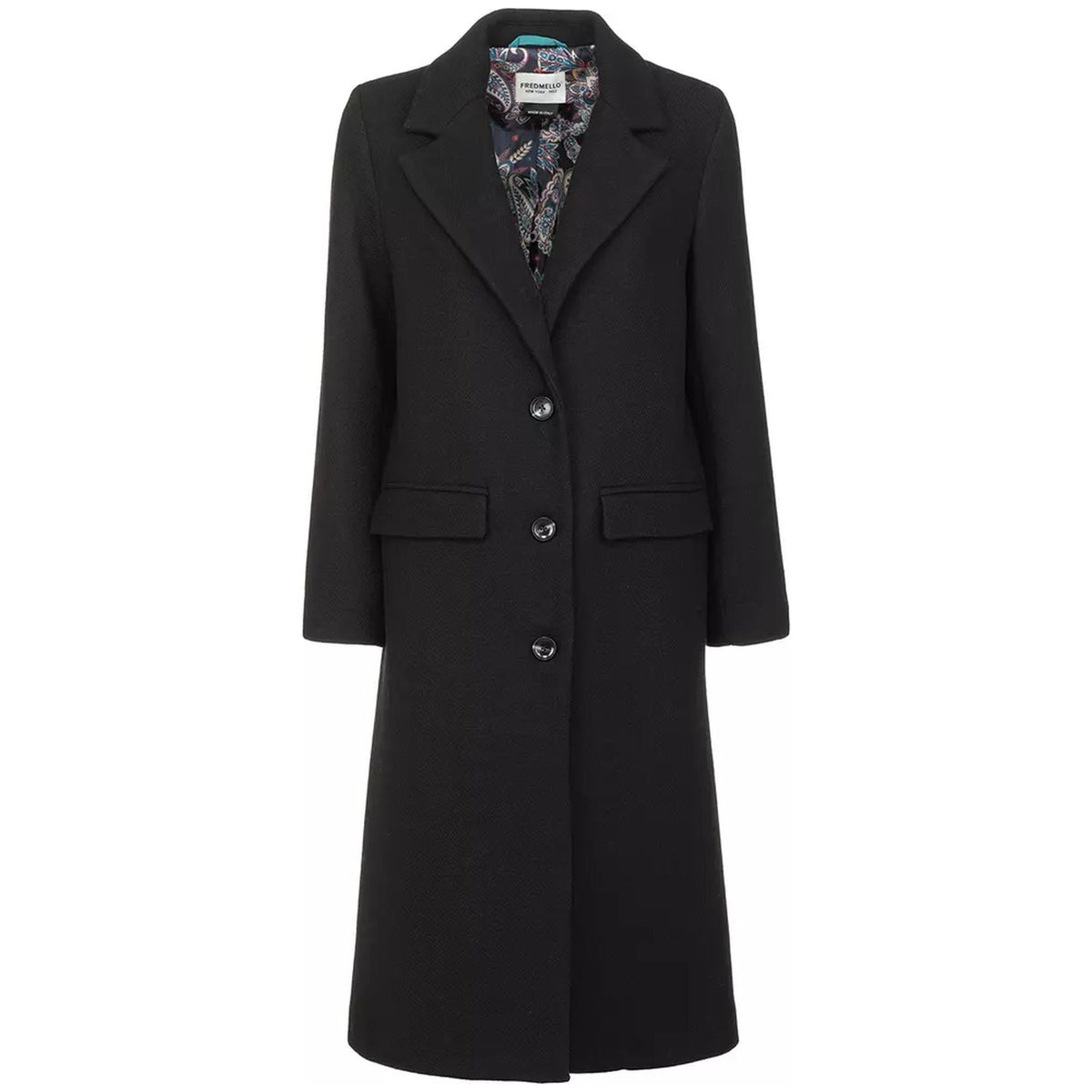 Wool Blend Coat with Front Pockets &amp;amp; Internal Lining 2XL Women