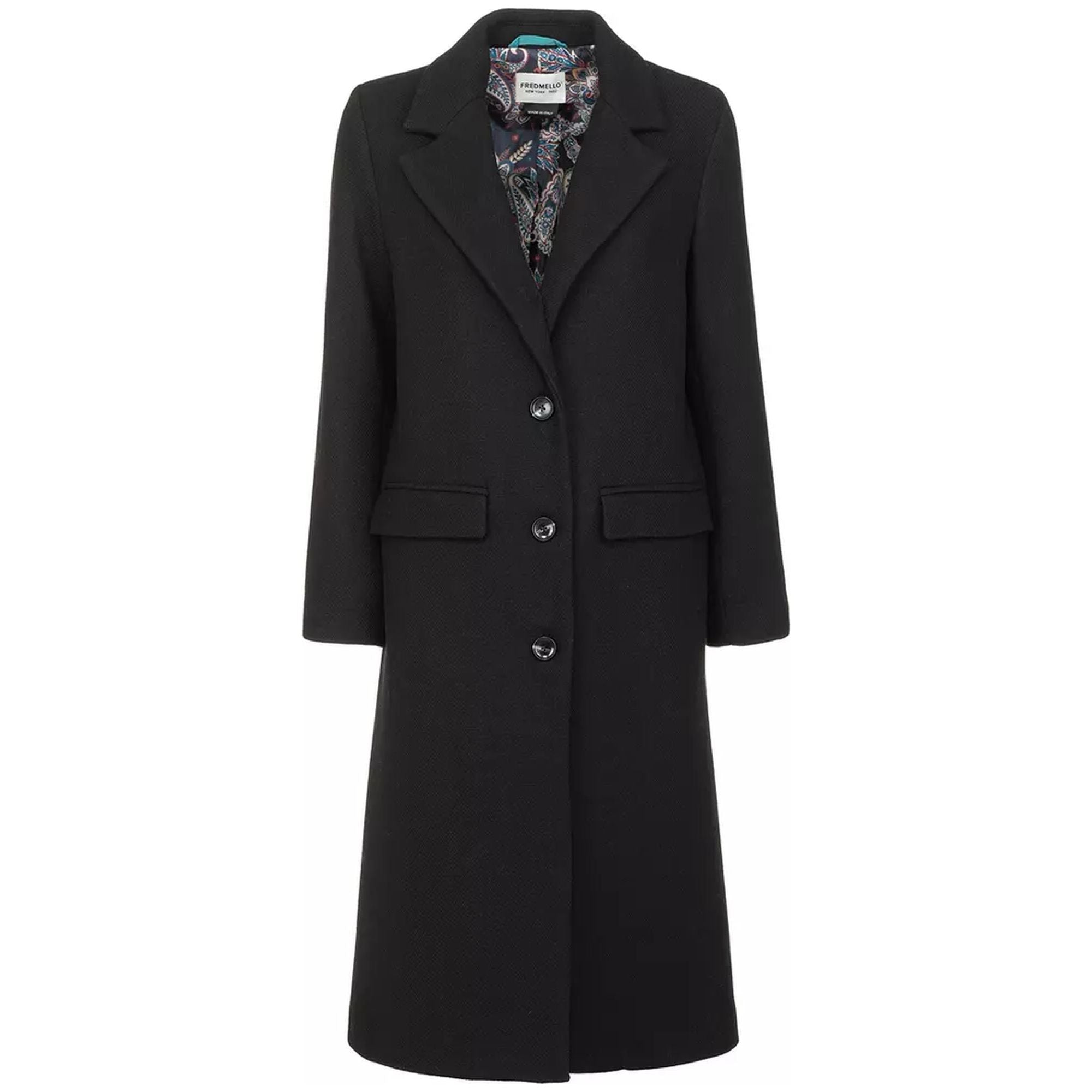 Wool Blend Coat with Front Pockets &amp; Internal Lining 2XL Women