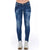 Worn Wash Skinny Denim Jeans with Multi-Pockets W26 US Women