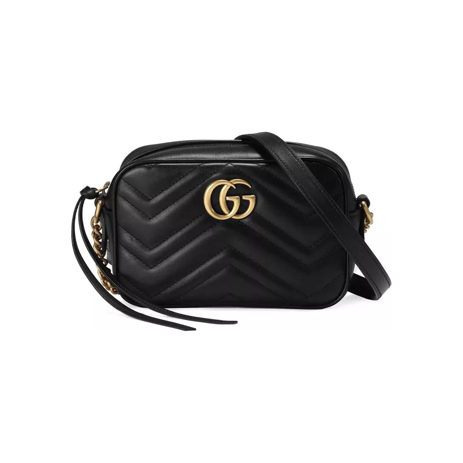 Structured mini shoulder bag with chain design and GG motif