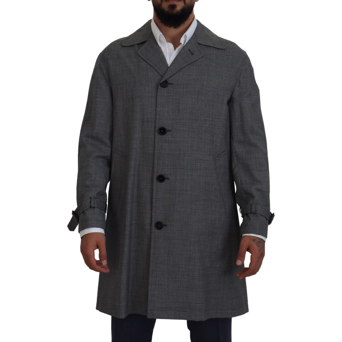 100% Authentic Dolce &amp;amp; Gabbana Trench Coat with Button Closure 44 IT Men