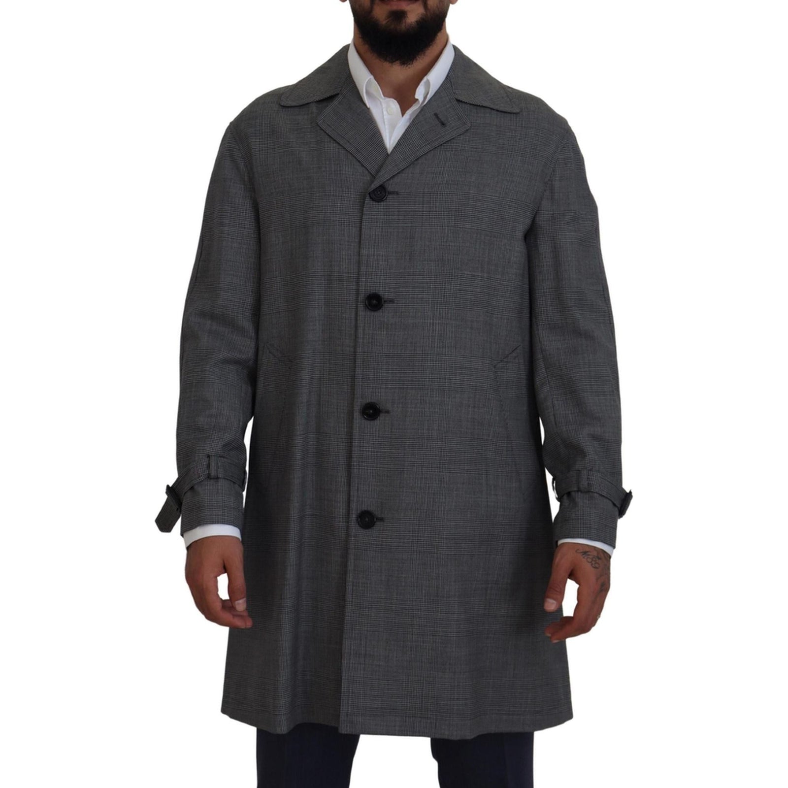 100% Authentic Dolce &amp; Gabbana Trench Coat with Button Closure 44 IT Men