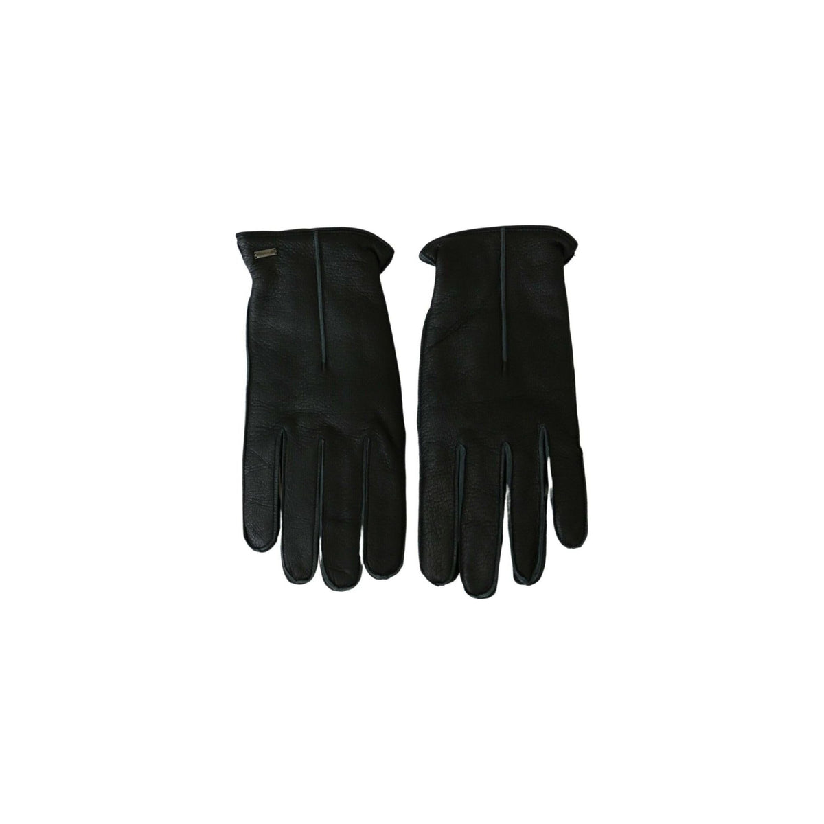 100% Authentic Dolce &amp;amp; Gabbana Black Biker Gloves - Leather 10 Men