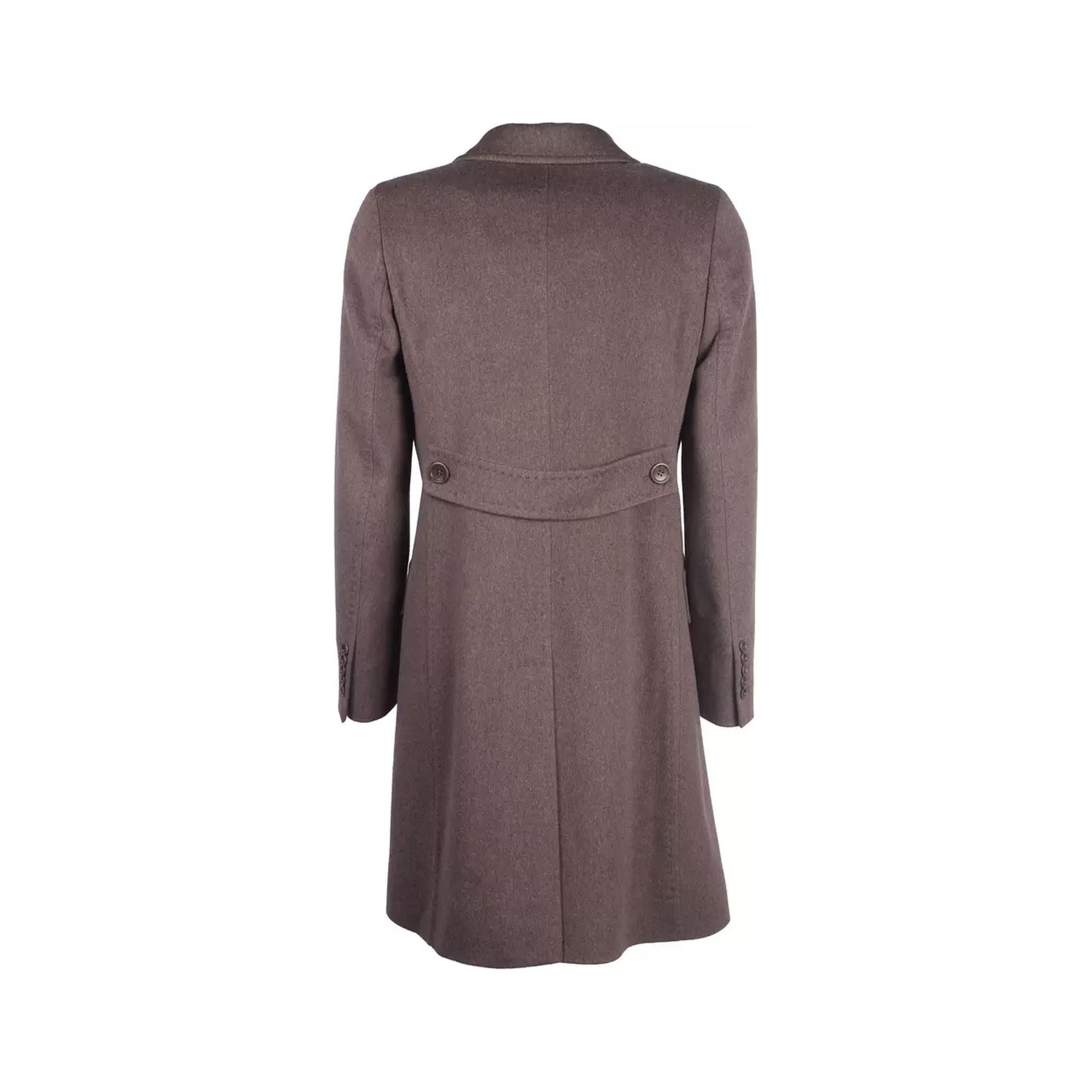 Womens Virgin Wool Coat with Hidden Button Closure and Side Pockets 42 IT Women