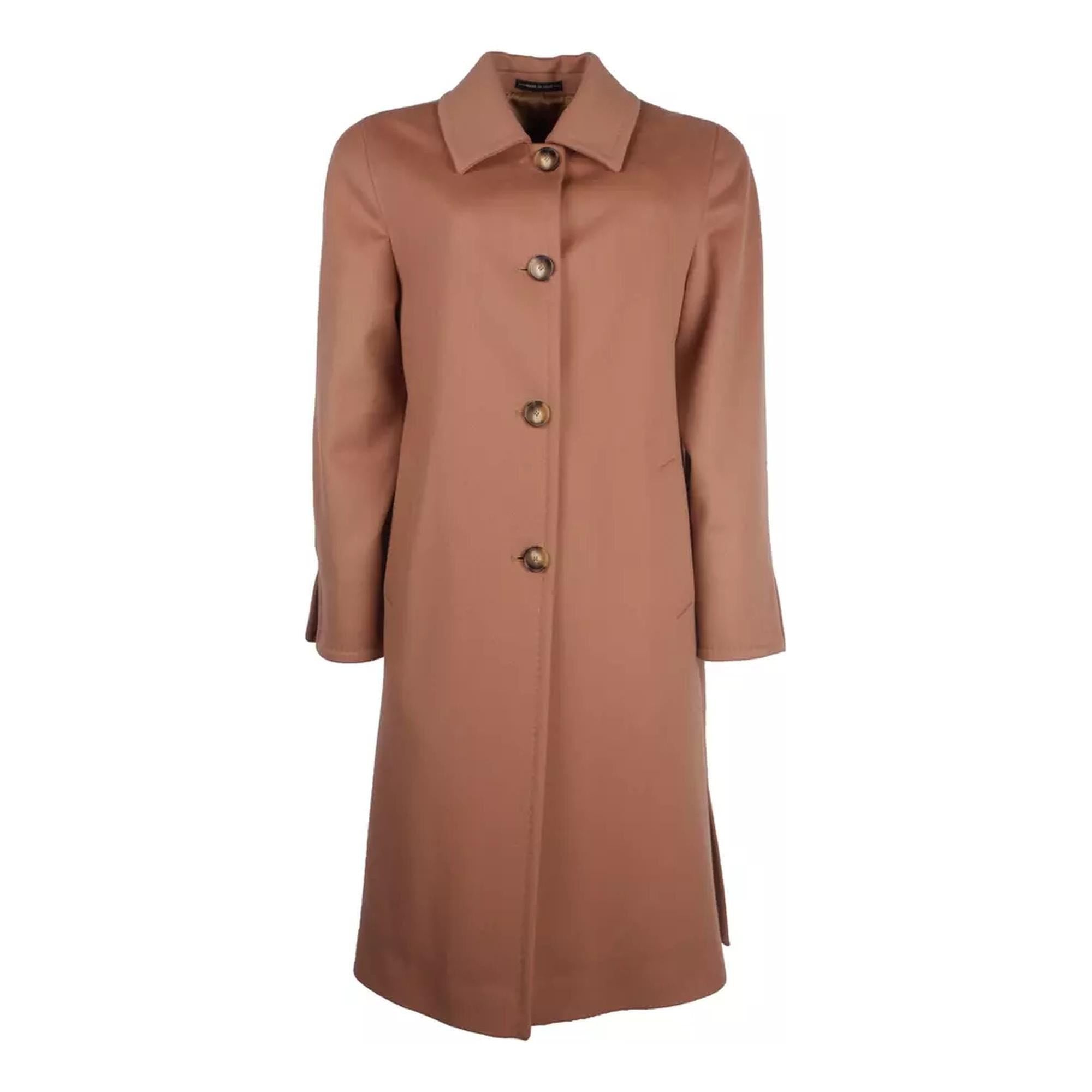 Woven Virgin Wool Coat with Four-Button Design 42 IT Women