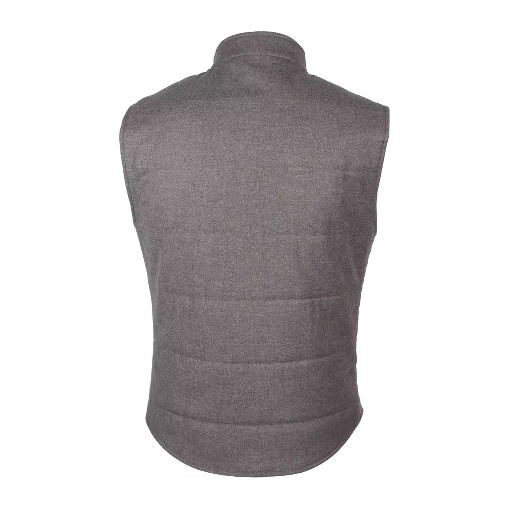 Woven Wool Cashmere Vest with Button Closure and Multiple Pockets 48 IT Men