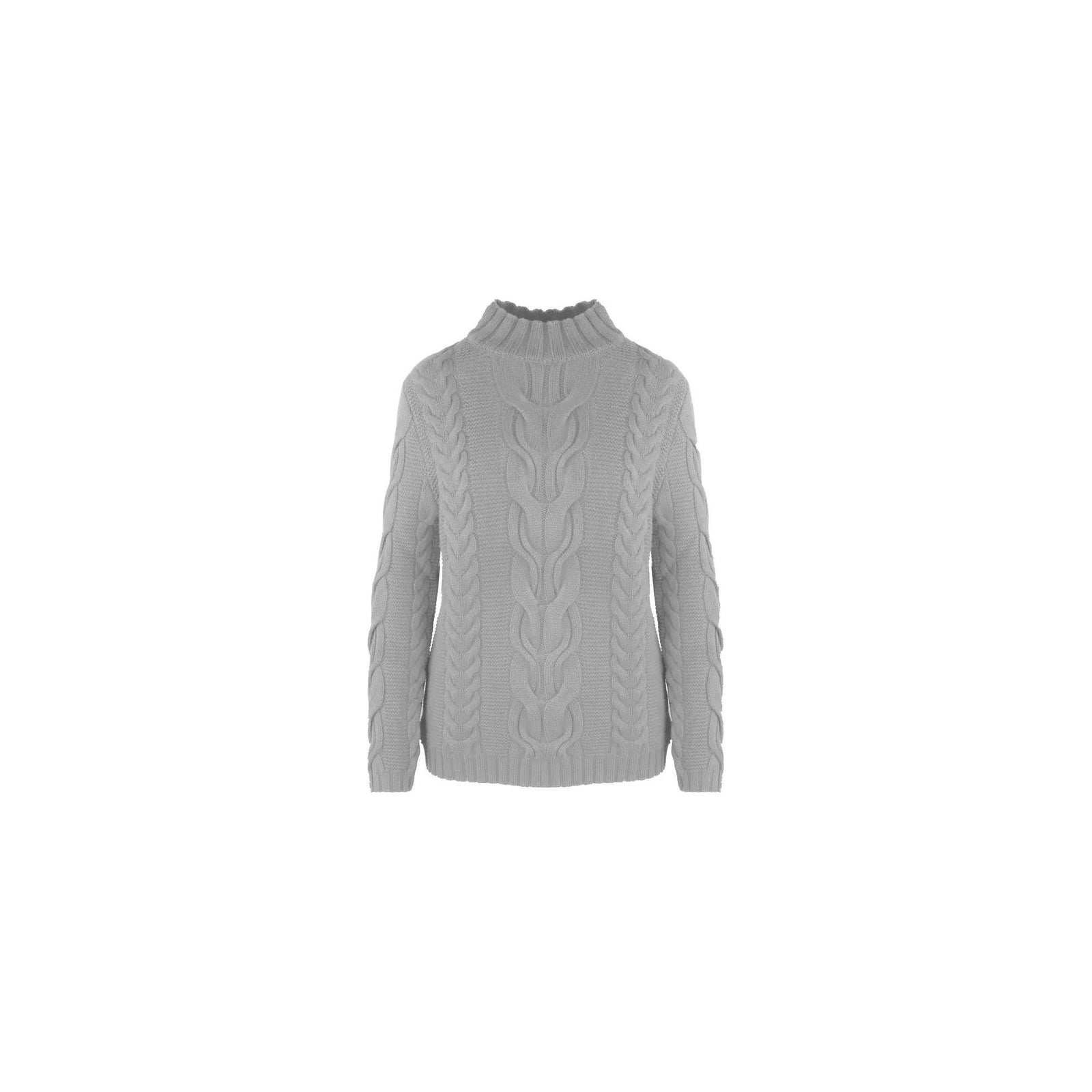 Wool and Cashmere Turtleneck with Braided Patterns M Women