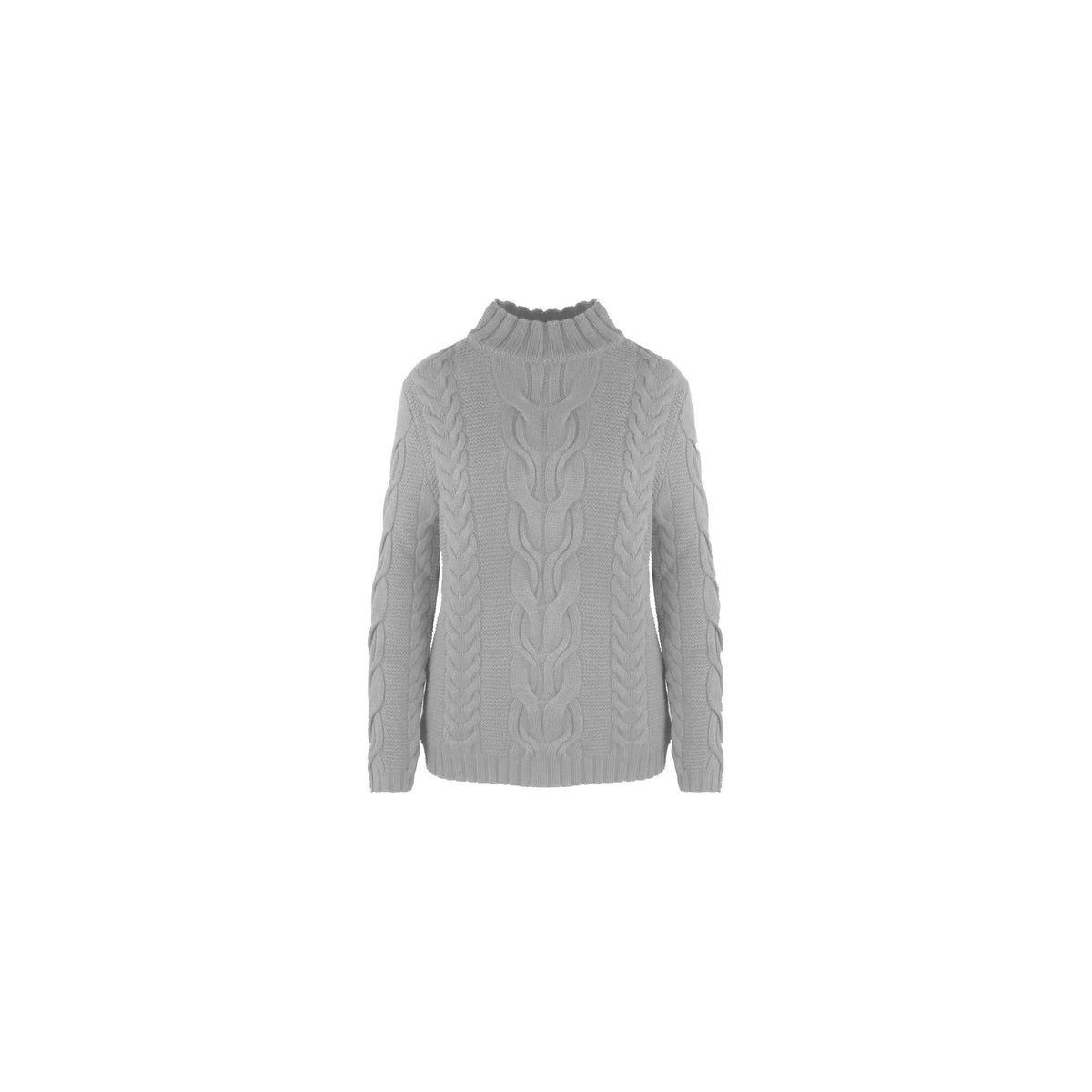 Wool and Cashmere Turtleneck with Braided Patterns XS Women