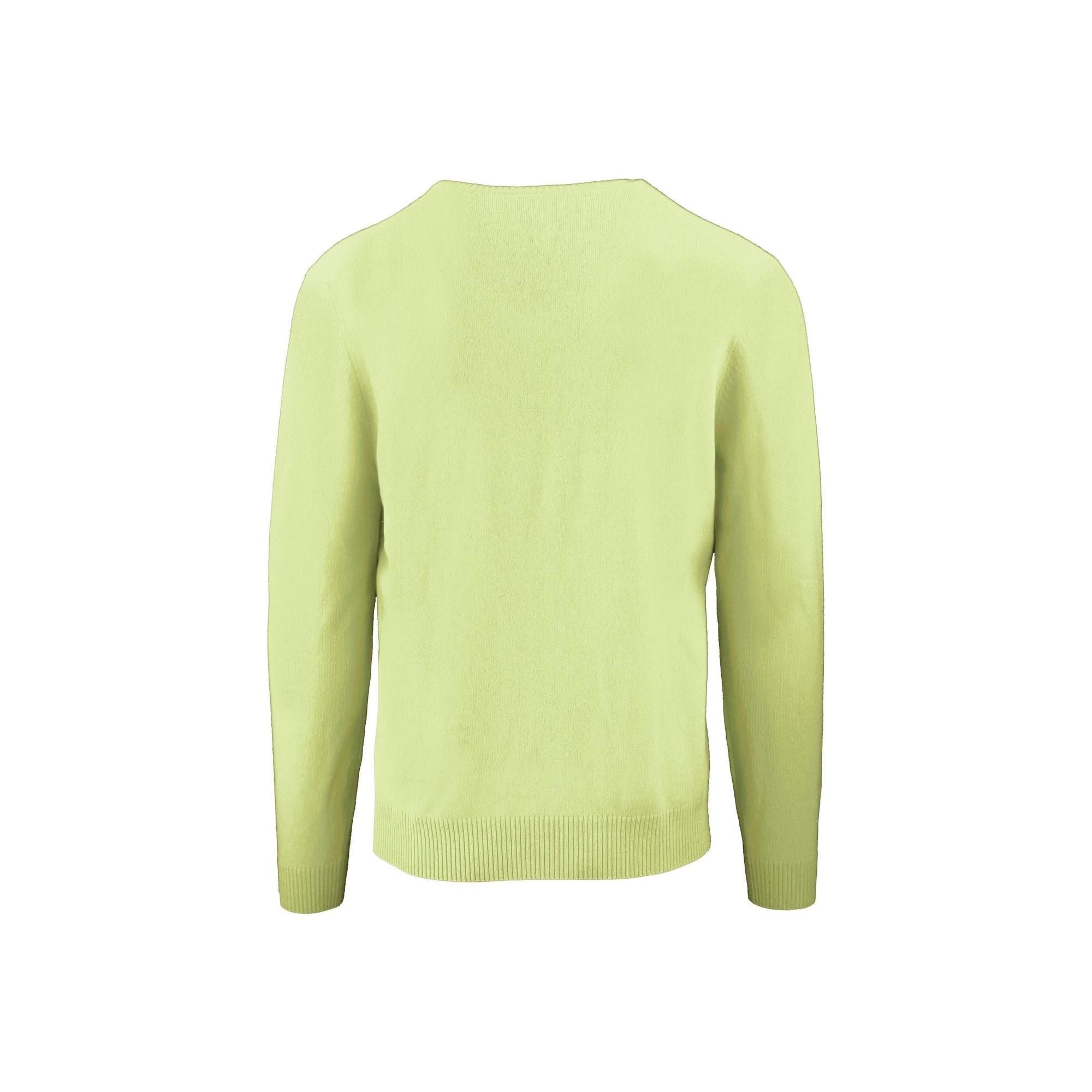 Yellow V-Neck Cashmere Sweatshirt L Men