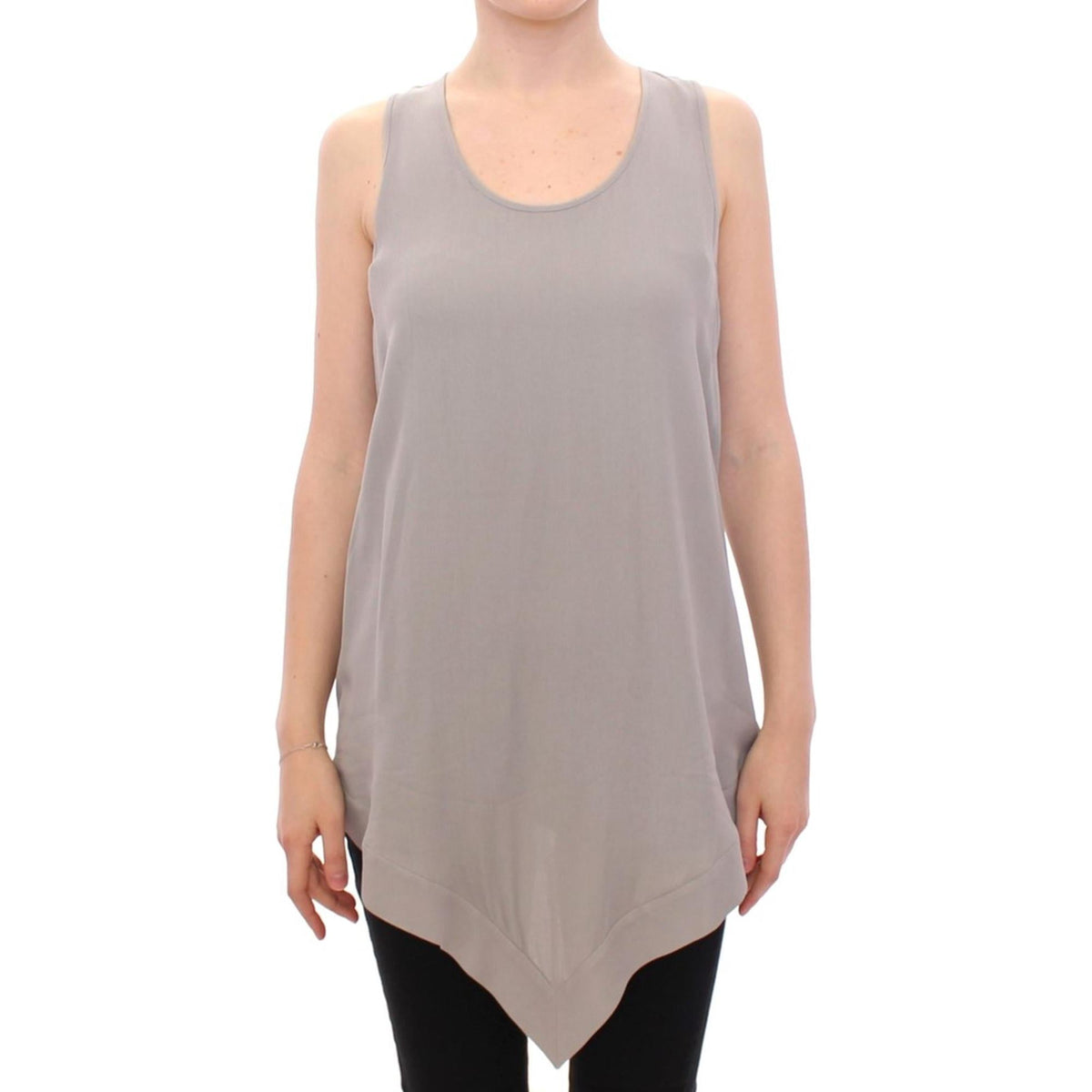 Comeforbreakfast Loose-fit Gray Top with Logo Details