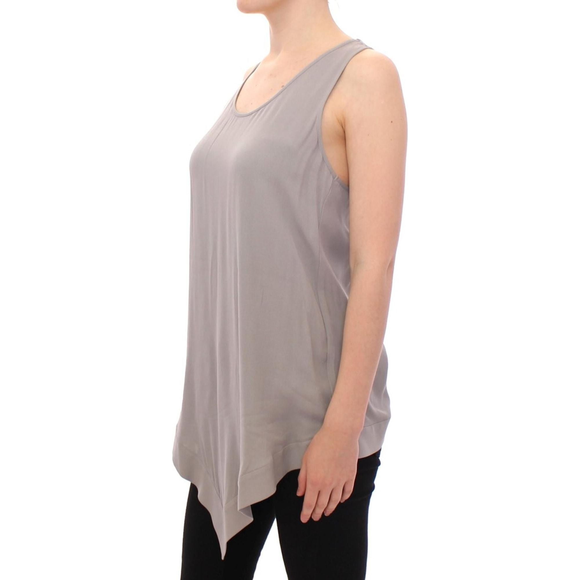 Comeforbreakfast Loose-fit Gray Top with Logo Details