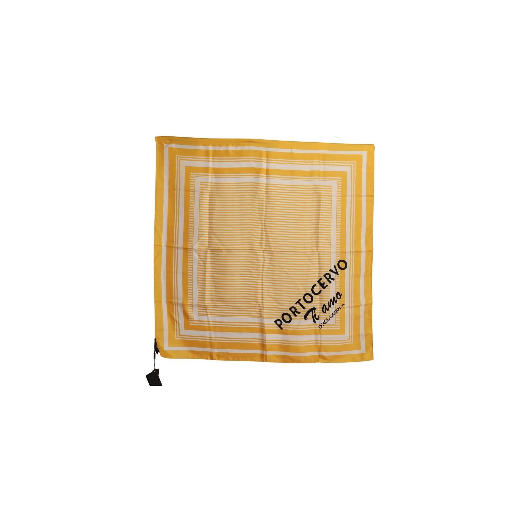 Striped Square Silk Scarf with Portocervo Print One Size Women