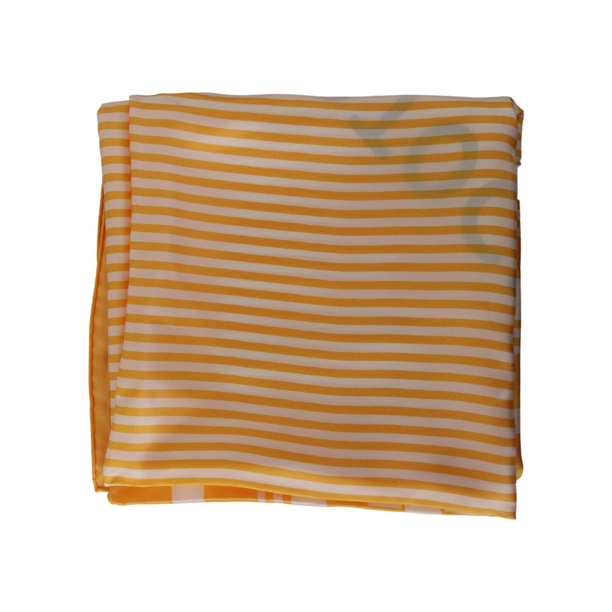 Striped Square Silk Scarf with Portocervo Print One Size Women