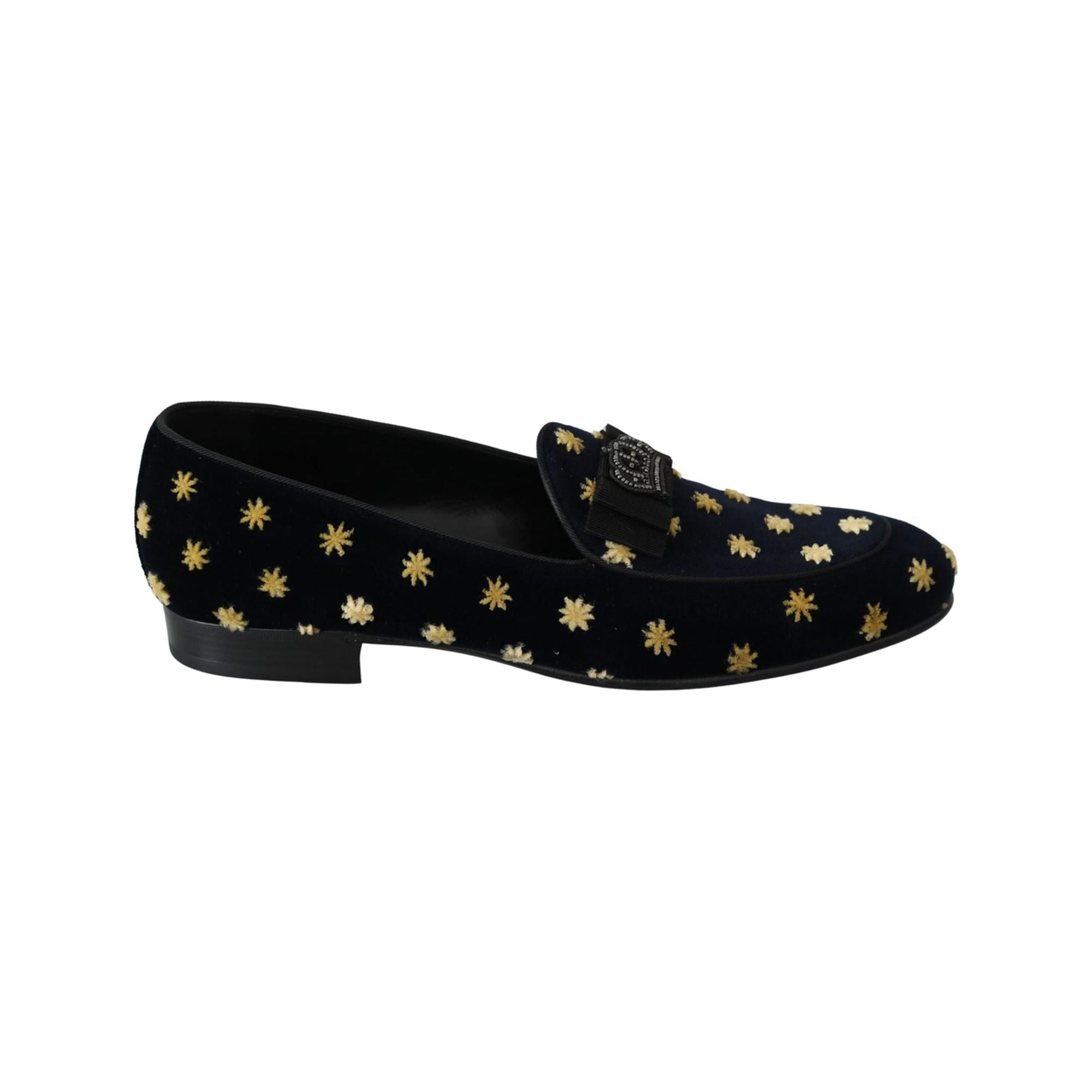 Velvet Loafers with Ricamo Embroidery and Crown Embellishment 39 EU Men