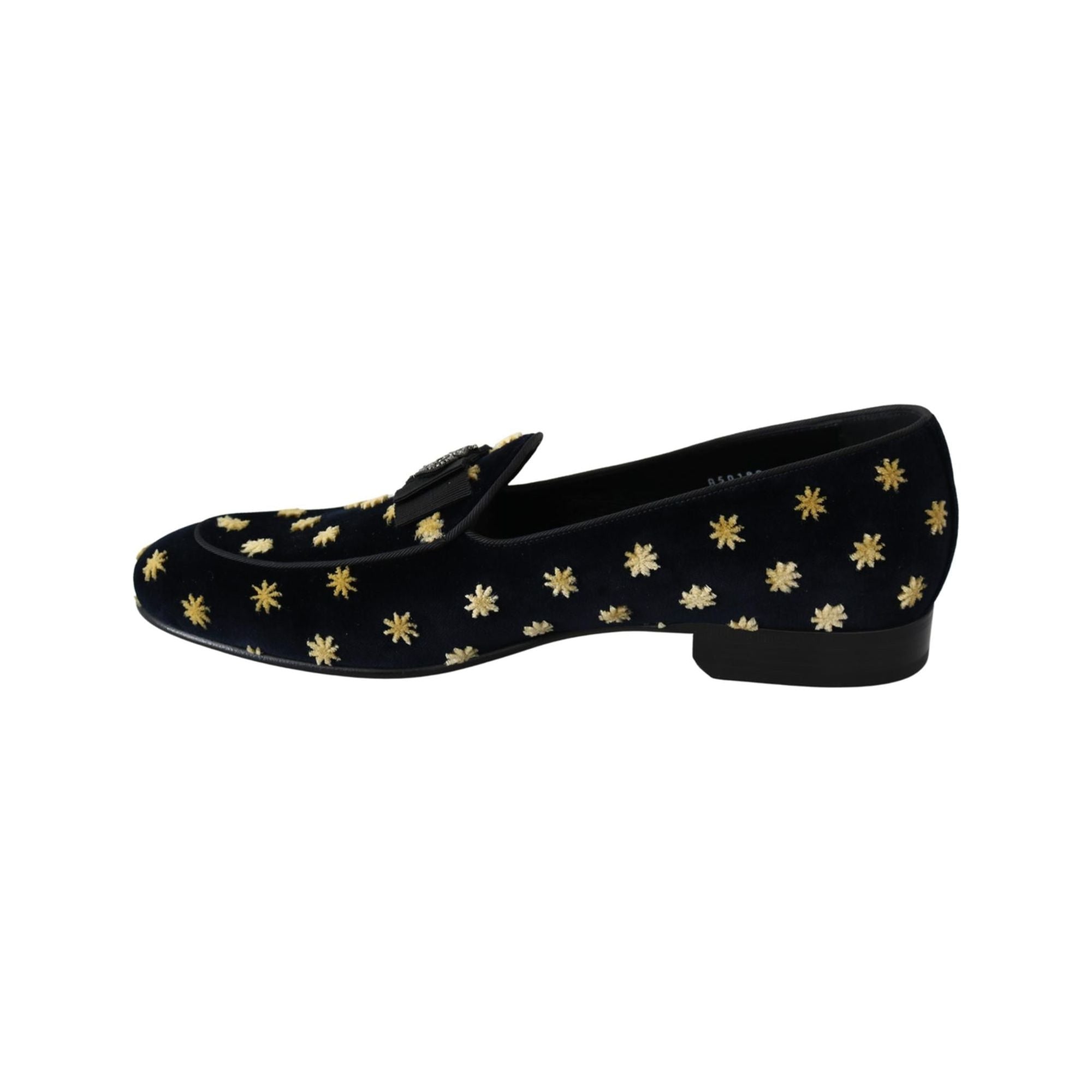 Velvet Loafers with Ricamo Embroidery and Crown Embellishment 39 EU Men