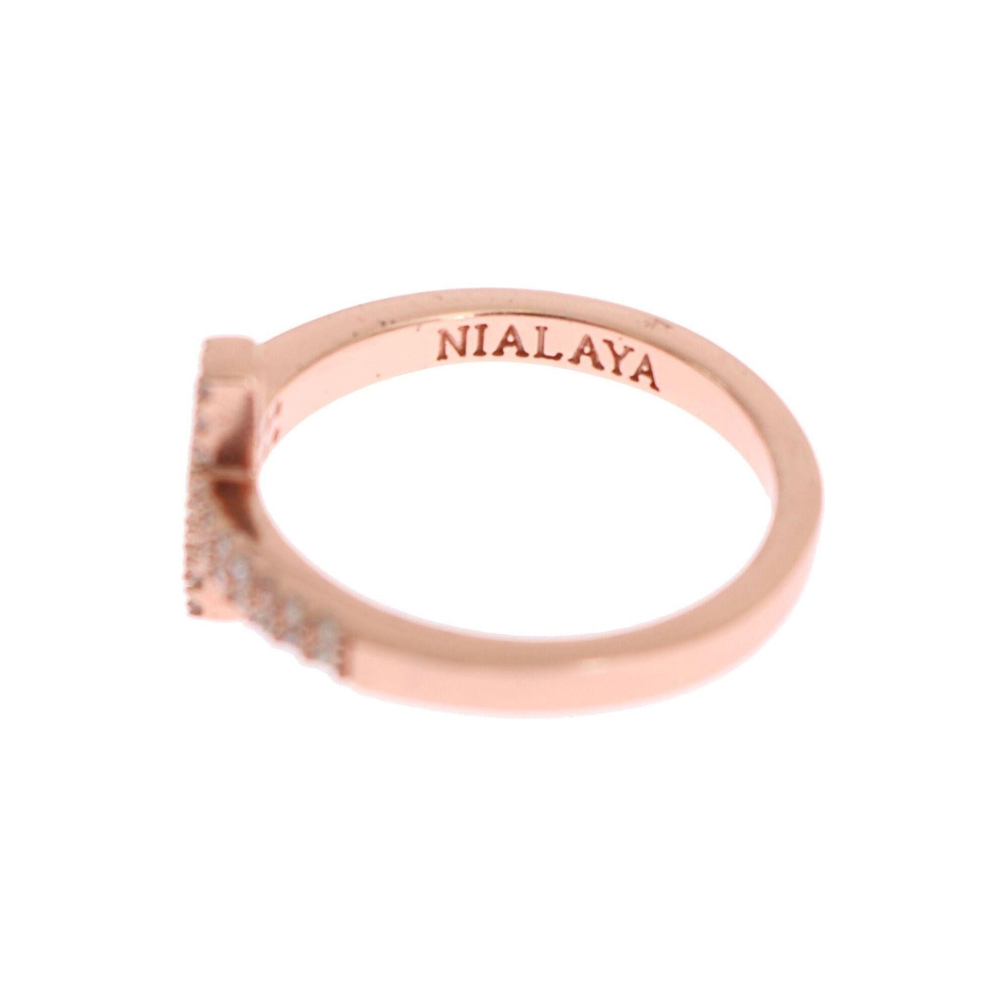 Authentic NIALAYA Pink Gold Plated Silver Ring