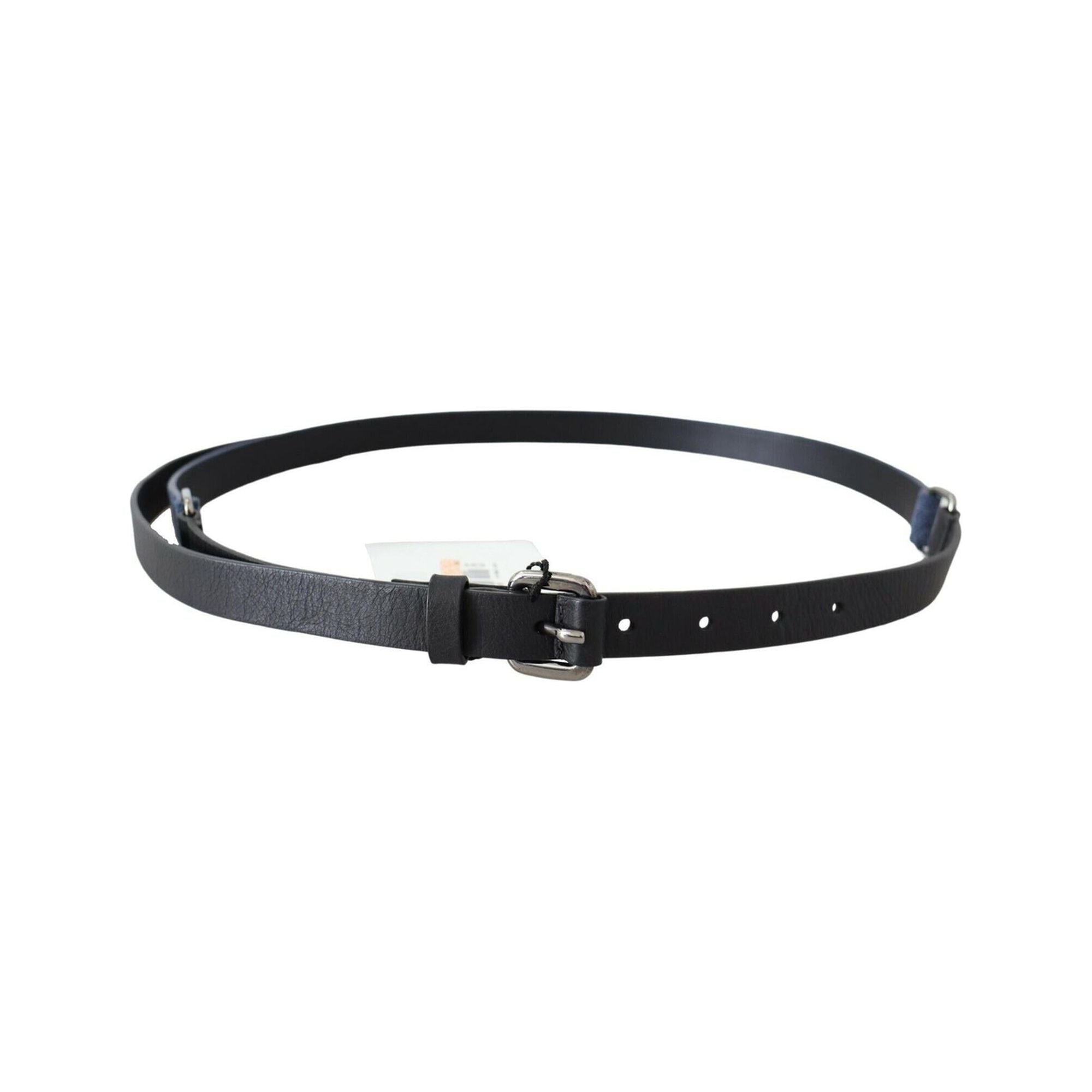 Classic Black Leather Belt with Buckle Fastening by CNC Costume National 85 cm Women