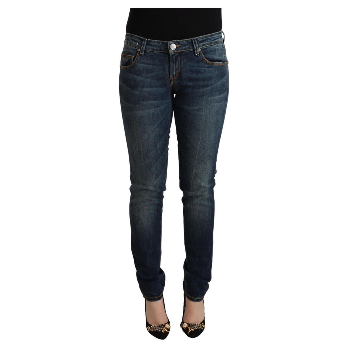 Authentic ACHT Slim Fit Jeans with Zipper Closure