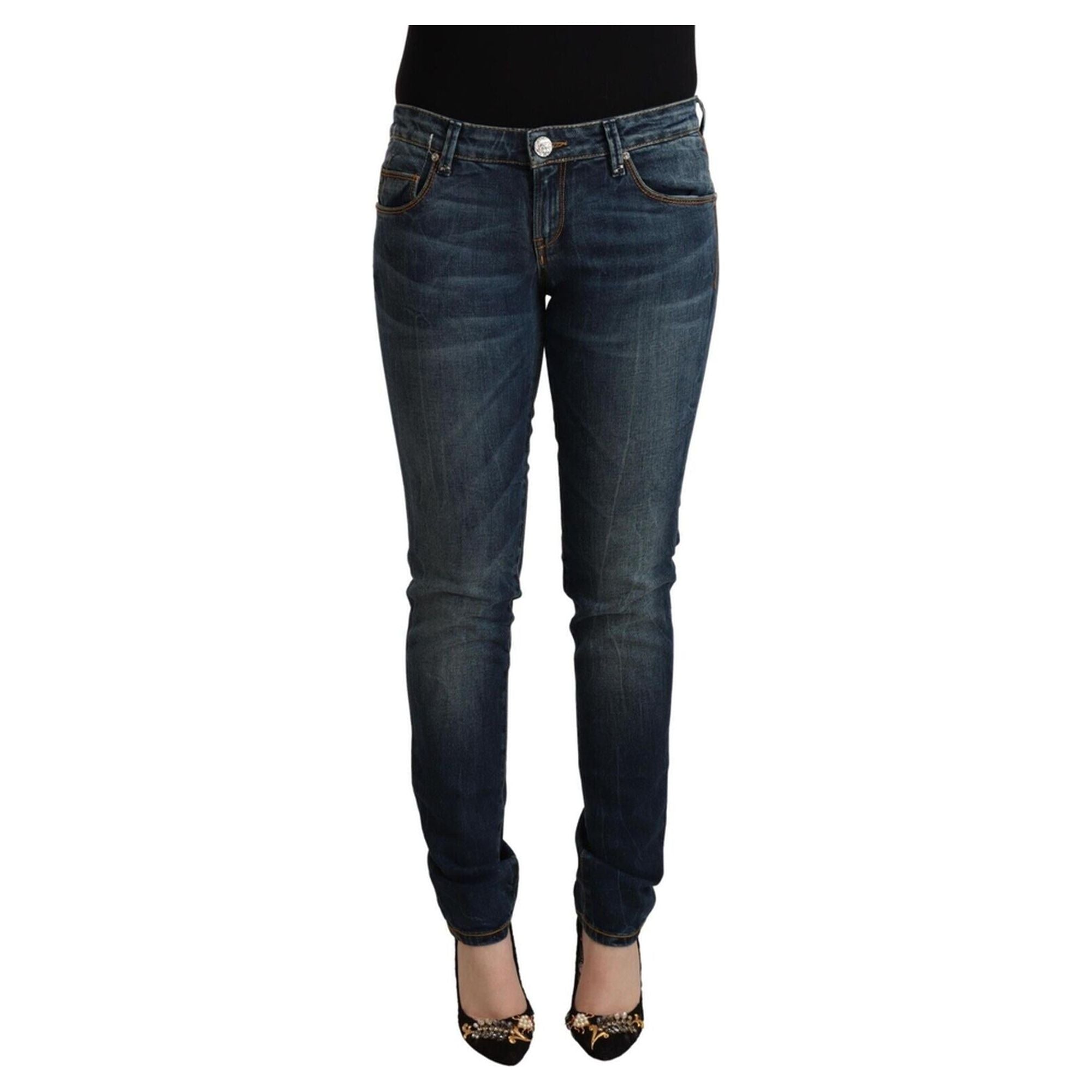 Authentic ACHT Slim Fit Jeans with Zipper Closure