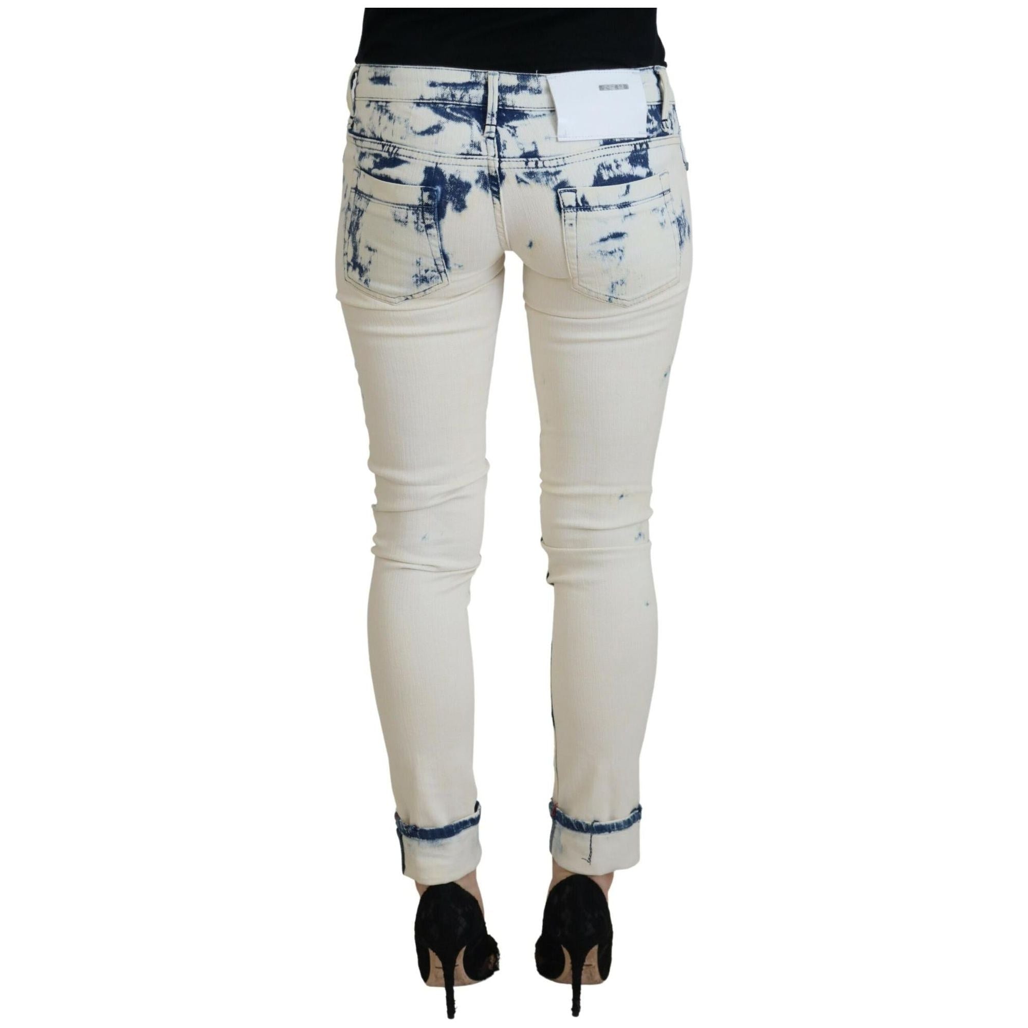 Authentic ACHT Skinny Jeans with Tattered Denim Finish W26 US Women